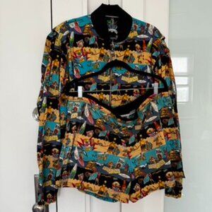 Vintage 90s Nicole Miller Miller Lite jacket & shorts set